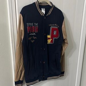 Disney Navy and Tan Varsity Jacket Sz M